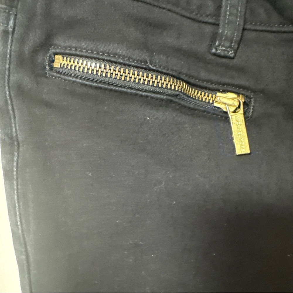 Michael Kors Black Skinny Pants with Gold Hardware - Picture 3 of 11